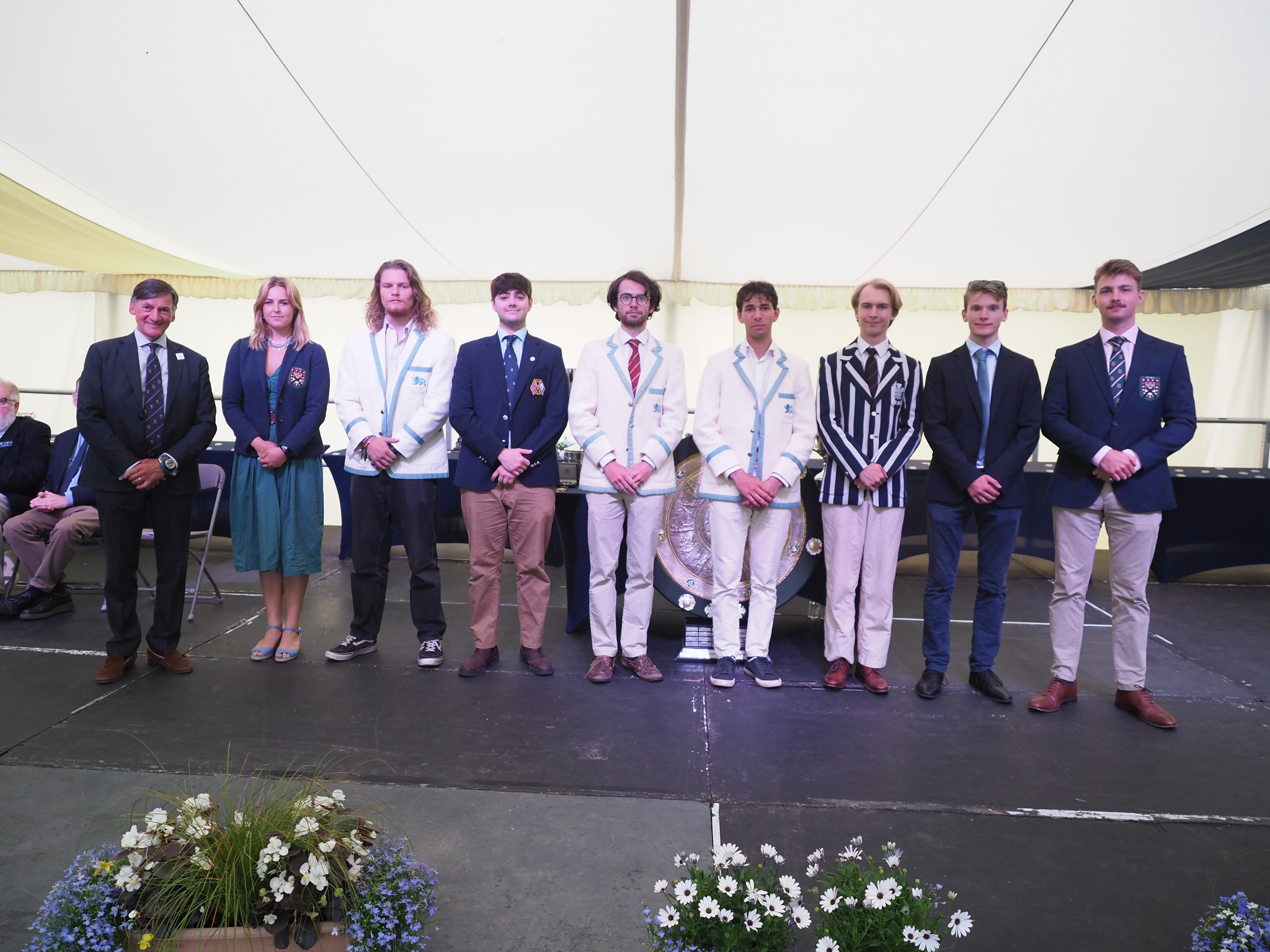 A great number of half blue blazers in the winning England team for the Universities National