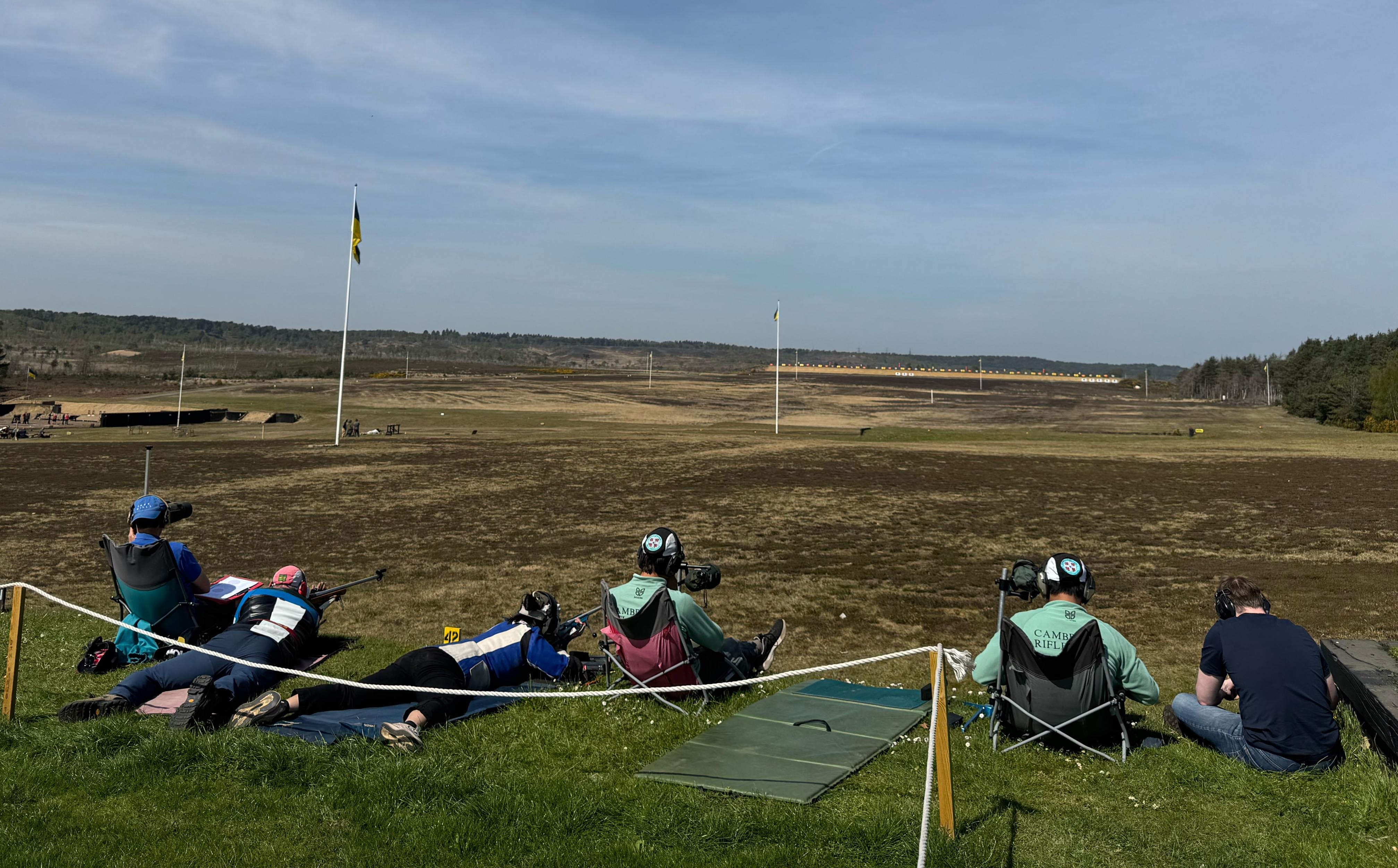 Shooters lying prone at the firing point during the 2025 Dale Cup