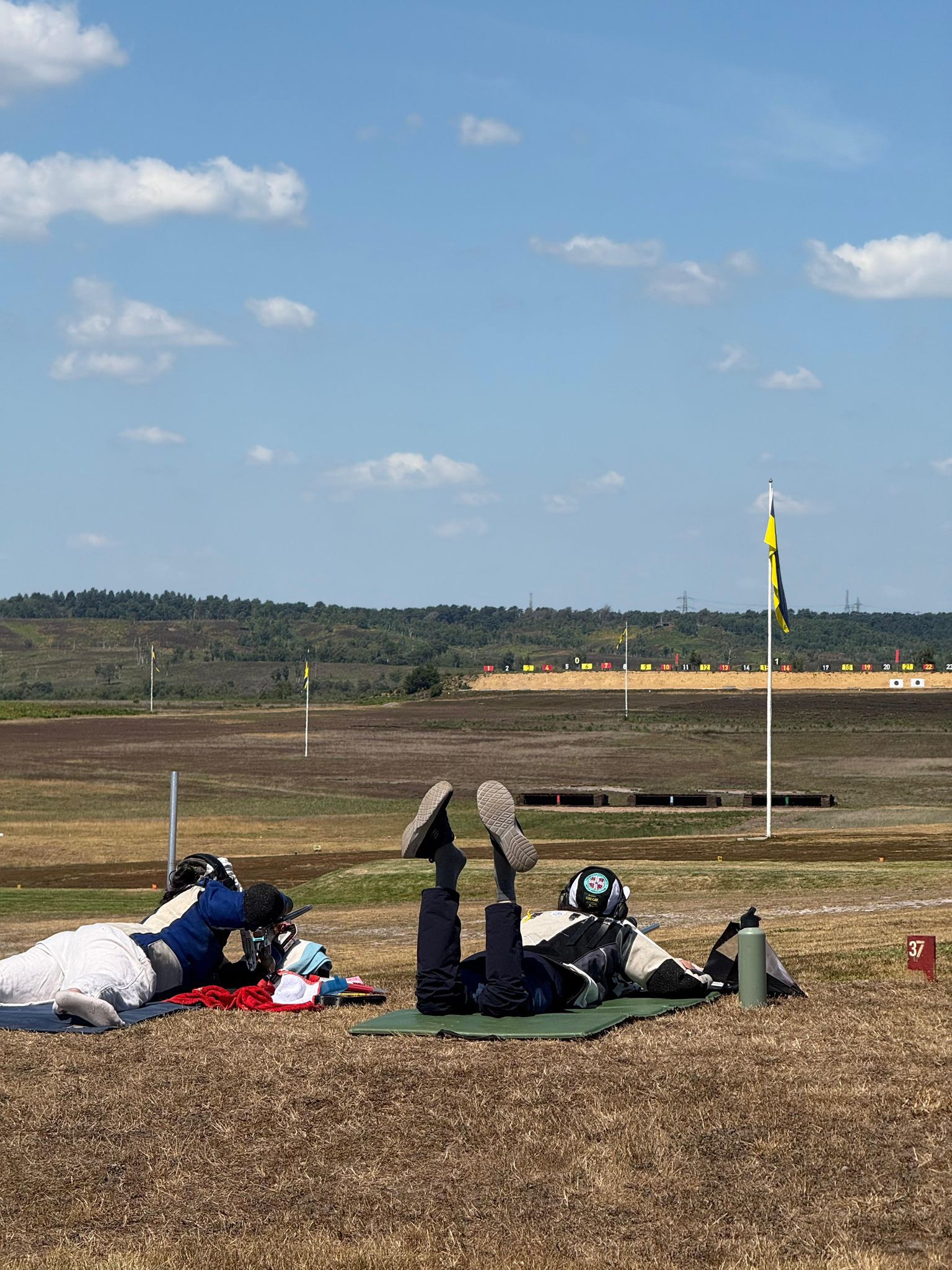 Some unconventional positions were seen on the range